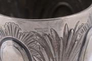 WILLIAM EDWARDS Australian silver goblet with floral repoussé decoration, circa 1865, stamped "W.E. STERLING SILVER", ​19cm high, 282 grams - 2