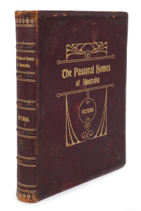 "The Pastoral Homes of Australia - Victoria" published by the Pastoralists' Review [Melbourne, McCarron, Bird & Co, 1910] with introduction by W.H Lang; quarto, full morocco with gilt embossed board and spines, marbled endpapers with W.H. Lang's personal 