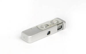 MINOX (Germany): Minox III-S sub-miniature camera, 1952, [#46772] in leather case with chain.
