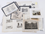 ABORIGINES: A folio of original lithographs and etchings by early European visitors and explorers; some are the original editions and some are the re-issued (or re-engraved) versions issued by other publishers. Various sizes; several hand-coloured. (55+ i - 4