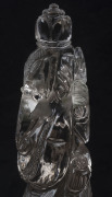 An Indian carved rock crystal statue of a four-armed Ganesh with crown, 19th century, ​13.5cm high - 3