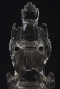 An Indian carved rock crystal statue of a four-armed Ganesh with crown, 19th century, ​13.5cm high - 4