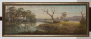 JOHN F. NORTON Cattle grazing by the river, oil on canvas, signed and dated '24 lower right, - 2