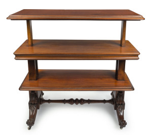 An antique cedar telescopic dumbwaiter, circa 1860s, Sydney origin, 115cm high (when fully extended), 122cm wide, 54cm deep.