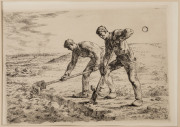 JEAN-FRANCOIS MILLET (1814-1875) Two Men Digging (Les bêcheurs) copper plate etching (posthumous), 23 x 33cm.