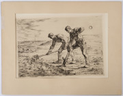 JEAN-FRANCOIS MILLET (1814-1875) Two Men Digging (Les bêcheurs) copper plate etching (posthumous), 23 x 33cm. - 2