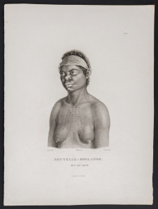NICOLAS-MARTIN PETIT (1777-1804), Terre de Diemen : Oui-ré-kine, copper-plate engraving from the Baudin Expedition "Voyages de Decouvertes...", Paris, 1807, 31.5 x 24cm. Oui-ré-kine, was an inhabitant of the area of Port Jackson.
