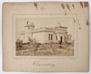 CHARLES NETTLETON (1826-1902) "Great Melbourne Telescope", "Observatory" (close up) & "Observatory", c.1880, albumen prints mounted on Nettleton cards with his printed details below the images. Each image 13.5 x 20cm (approx.) Mixed condition. - 2