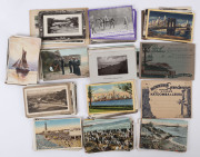 POSTCARDS: Mixed selection predominantly Australian themes including rare early real photographs of LILYDALE (Vic), QUEENSCLIFF, MELBOURNE, SYDNEY, NORTH QUEENSLAND, plus a selection of foreign examples, (110 items)