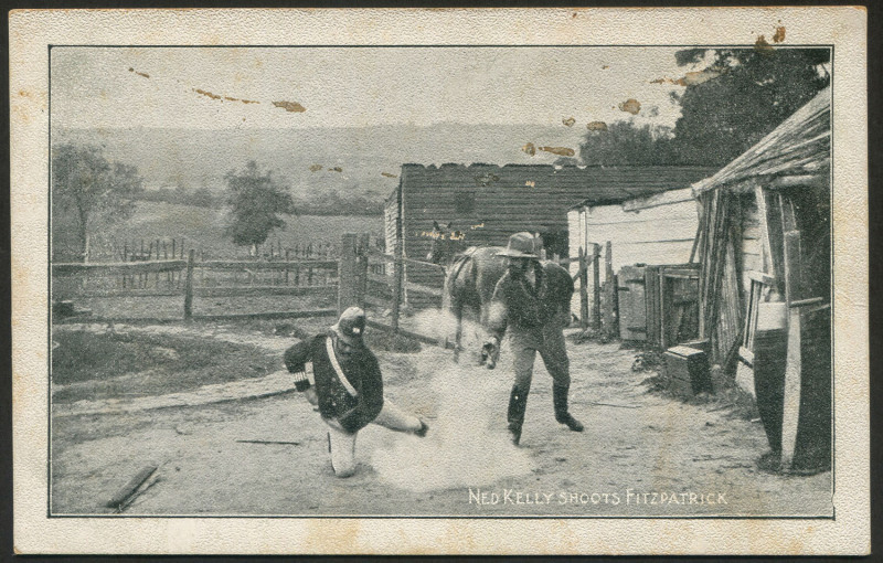 c1906 Arras Press: Ned Kelly Series "Ned Kelly Shoots Fitzpatrick'. (Some superficial dirt spots on front).