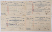 GOLD MINING:1881 10/- Share Certificate (#849) for United Ajax Gold Mining Co operating out of Campbell's Creek; also 1926 consecutive run of four share certificates (#5783-86) for the South Lucknow Gold Mining Company, each certificate for 100 shares at - 3