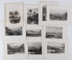 NEW SOUTH WALES: A collection of ten full page steel engraved plates from "Australia by Edwin Carton Booth", engraved from drawings and paintings by John Skinner Prout (1805 - 1876): including "Fairy Lake", "The Hawkesbury", Jamieson's Valley", "Mount Kei