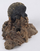 Five Australian ceramic animal ornaments mounted on mallee root, 20th century, the largest 41cm high - 5