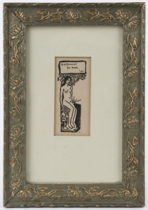 NORMAN LINDSAY (1879-1969), bookplate, linocut, monogrammed in plate "N.L.", ​10 x 4.5cm