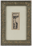 NORMAN LINDSAY (1879-1969), bookplate, linocut, monogrammed in plate "N.L.", ​10 x 4.5cm