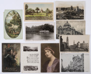 AUSTRALIA: Bundle of postcards including Melbourne & Sydney environs including real-photo types, plus regional Victoria, topographicals, few overseas and modern cards. (78)