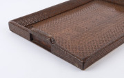 An Australian serving tray with chip carved geometric decoration, early 20th century, ​46cm across the handles - 2
