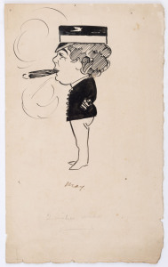 PHILIP (PHIL) WILLIAM MAY (1864 - 1903), untitled caricature, pen & ink, signed "May" at base,