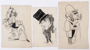 WILLIAM HENRY (Will) DYSON (1880 - 1938), Three caricatures, pen & ink on card, two signed at base, circa 1915 various sizes, the largest 26 x 16.5cm. (3 items).