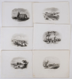 FREDERICK CASEMERO (Charles) TERRY (1825 - 69). A collection of six full page engraved plates from "Landscape Scenery Illustrating Sydney and Port Jackson", published 1855 by Sands & Kenny. Titles include "Richmond looking West", "Fitzroy Bridge, Windsor.