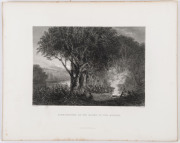 ABORIGINAL SUBJECTS: A collection of eight full page steel engraved plates from "Australia by Edwin Carton Booth", engraved from drawings and paintings by Prout, Chevalier and Armytage: titles include "Carrobboree on the banks of the Murray", "Mount Laura - 2