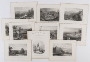 VICTORIA: A collection of ten full page steel engraved plates from "Australia by Edwin Carton Booth", engraved from drawings and paintings by Chevalier, Prout, Armytage, and Carr: including "A Chinese Garden", "Concordia Gold Mines", "Daylesford", "Mount 