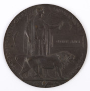 A.I.F. DEATH PLAQUE for Private GEORGE SMITH, 59th Australian Infantry Battalion. Smith died 18th June, 1916 and was buried in Egypt at the Cairo War Memorial Cemetery.