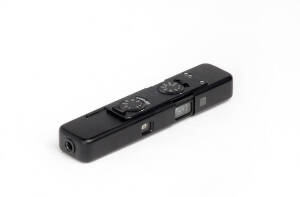 MINOX (Germany): Minox LX sub-miniature camera in black, 1993, [#2535674] with leather case and chain in original presentation box.