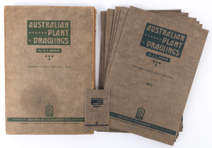 JARMAN, A.E. Australian Plant Drawings, Parts 1 to 8, Published in 8 parts with notes by H.B. Williamson F.L.S. [Valentine Publishing Melbourne] c1935, 1st edition, with complete original box and 16 page prospectus. Overall 41 x 28.5cm.