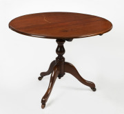 An antique Australian cedar tilt-top breakfast table, 19th century, top has been fixed to base, 73cm high, 93cm diameter