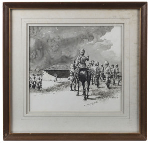 ROBERT INGPEN (b.1936) Firing squad for a Poet, watercolour and ink, signed and dated '79 lower right, 25 x 26cm. The scene depicts the execution of "Breaker" Morant during the Boer War.