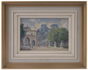 LEONARD HUGH LONG (1911 - 2013) Two Parisian scenes - "Chateaux Maisons - Lafitte" and "Arc de Triomphe du Carousel" oil on canvas board, signed lower right or left, dated 1960 verso, both 12.5 x 17cm. (2). - 2