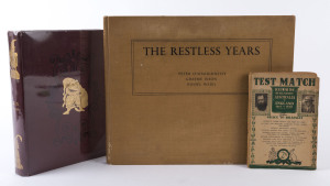 PUNCH magazine (July - December 1925) complete in attractive binding with gilt decorations to maroon boards; 1938 "Test Match Records of All Games Australia v England 1877 - 1938" softcover; "The Restless Years" by O'Shaughnessy, Inson and Ward, 1970. (3 