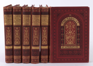 GIBBON, Charles (ed.) "The Casquet of Literature..." in six volumes, [London : Blackie & Son; C. Stuart, Melbourne] red cloth bindings with gilt and black decoration,