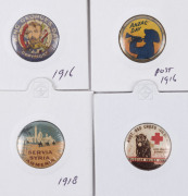 A collection of mainly WW1-era patriotic badges including "For Belgium and Honor"; "Our Fighting Men"; "Servia, Syria, Armenia"; "Discharged Soldiers' Fund"; "Charity"; "Australian Air League 5/-", etc. (16 different). - 4