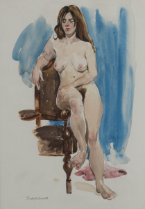 STANLEY K. FARRELL (1907 - 2000) Nude studies, (3), watercolour & ink, two signed, 40 x 28cm, 23 x 30cm & 19 x 36cm. All with biographical details verso.