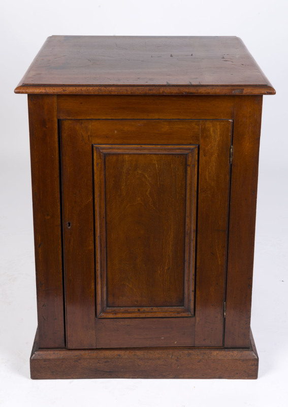 A Colonial single door stationery cabinet, Australian cedar with pine secondaries, circa 1865, 92cm high, 67cm wide, 64cm deep