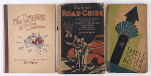 MOTORING INTEREST: "The Caravan & Touring in Australia" published by Motor Manual (1948); the "Shell Tour Book of Victoria" incorporating 7 removable folding maps (1932); "The Herald Road Guide" (1932). (Mixed condition. (3 items).