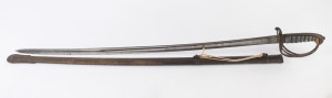An antique military parade sword in scabbard, stamped "LUSH & Co. Melbourne, REEVES", 19th century, 104cm long