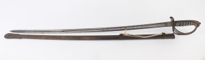 An antique military parade sword in scabbard, stamped "LUSH & Co. Melbourne, REEVES", 19th century, ​104cm long