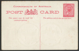 SOUTH AUSTRALIA - Postal Stationery: POSTAL CARDS - GREAT WHITE FLEET: 1908 (H&G #9) 1d red Fleet Card unused. Only 4500 cards sold.