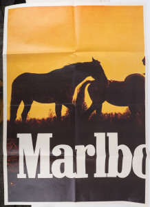 CIGARETTE ADVERTISING: A three-sheet "Marlboro Country" poster, circa 1980. each sheet 150 x 102cm. 150 x 300cm overall,