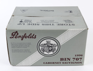 1996 Penfolds Bin 707 Cabernet Sauvignon, South Australia. (6 bottles), in original box.