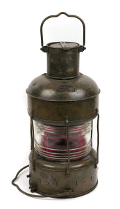 A Japanese vintage ship's lantern, copper and glass, early to mid 20th century, ​60cm high