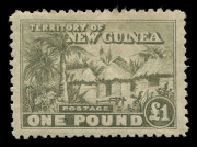 NEW GUINEA: 1925-27 (SG.125-136) Huts ½d to £1 set including a 6d shade, 9d with thin, key 10/- & £1 values are fine, Cat. £400. (14)