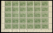 TASMANIA: 1905-11 (SG.249d) Pictorials Watermark Crown/Double-lined 'A' &frac12;d Dull Green Perf 12&frac12; wmk variant WATERMARK UPRIGHT (INVERTED) sheet of 60 (separated horizontally), MUH; SG. 249d - Cat &pound;1440++, BW:T5Cab Cat. $1200++ (as hinged mint).