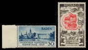 WORLD - General & Miscellaneous Lots: EUROPEAN SELECTION comprising AUSTRIA 1954 1sh Welsbach; FRANCE 1954 Sports set, 1964 &euro;&tilde;PHILATEC&euro;&trade; M/S; GERMANY (Allied Occupation &euro;&ldquo; French Zone) Baden 1949 30pf Engineers Congress being the Second Printing with Stra