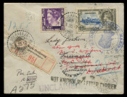 MAURITIUS: POSTAL HISTORY:1935 Covers (2) and a real-photo postcard posted during the visit of the Dutch Submarine 'K XVIII' whilst on its world tour from Holland to Java (during which it visited Tristan da Cunha, South Africa, Mauritius and Fremantle), o