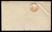 VICTORIA - Postal Stationery: POSTAL STATIONERY - ENVELOPES: 1894 (Stieg: KB15) 1d Orange-Brown PTPO Envelope for Bear's Patent Advertising Booklet, with 32pp advertising booklet enclosed; envelope with small tear, couple of hinges adhered to upper edge, - 2