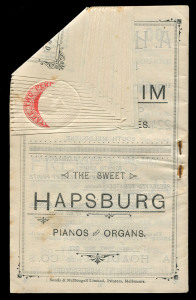 VICTORIA - Postal Stationery: POSTAL STATIONERY - ENVELOPES: 1894 (Stieg: KB16) 2d Carmine PTPO Envelope for Bear's Patent Advertising Booklet, with 32pp advertising booklet enclosed; envelope with hinging/tape adhered to the upper edge & some spotting, the booklet with in fine condition (light spotting), unused. A previous example sold for $3400 +comms at a February 2019 Melbourne auction.